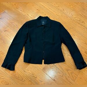 Doncaster DD Collection Black Ruffle-Cuff Blazer Jacket – Size 10 – Officewear